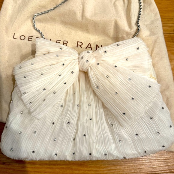Loeffler Randall Rayne Pearl Rhinestone Bow Clutch - Picture 1 of 4